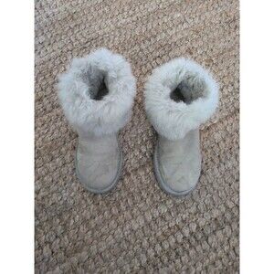 UGG Classic Boots Woman's 6 Ultra Mini Chalet Gray Suede Fur Boots